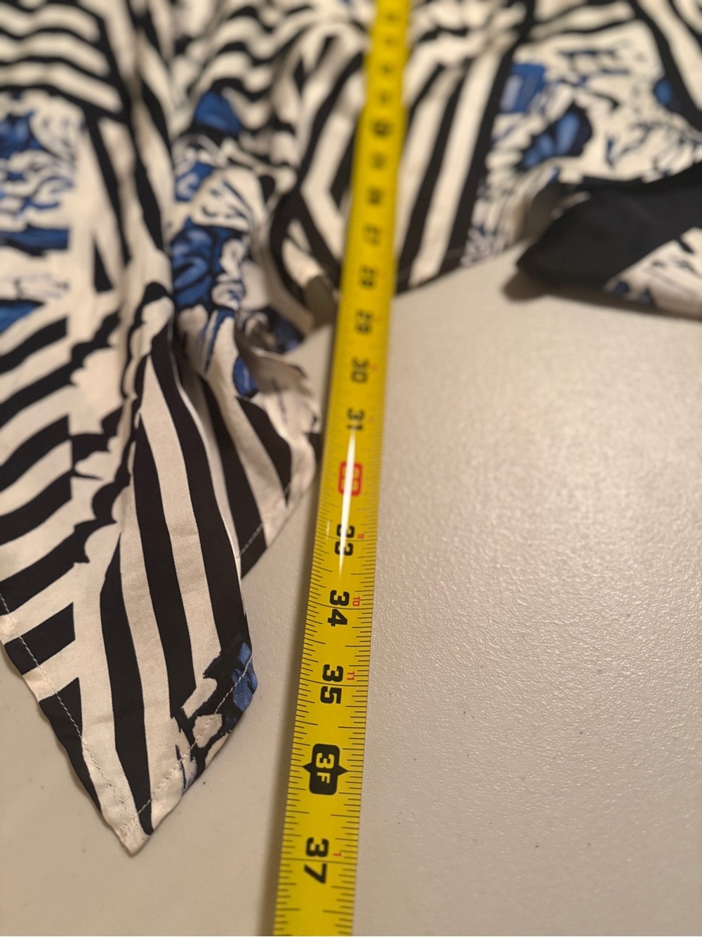 Anthropologie Maeve Asymmetrical Midi Skirt Blue Floral Striped Plus Size 1X - Picture 8 of 12